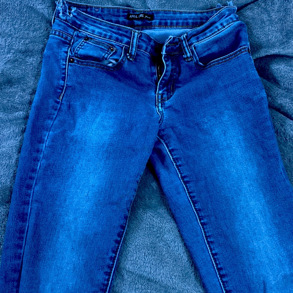Junior April Girl Jeans, size 3, not brand new but not ripped up. Blue.